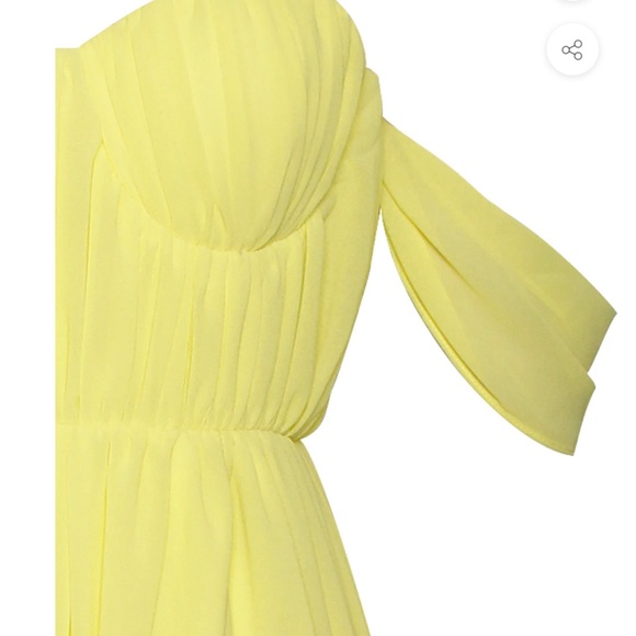 Paradise High Slit Yellow Chiffon Maxi Dress - Picture 13 of 14